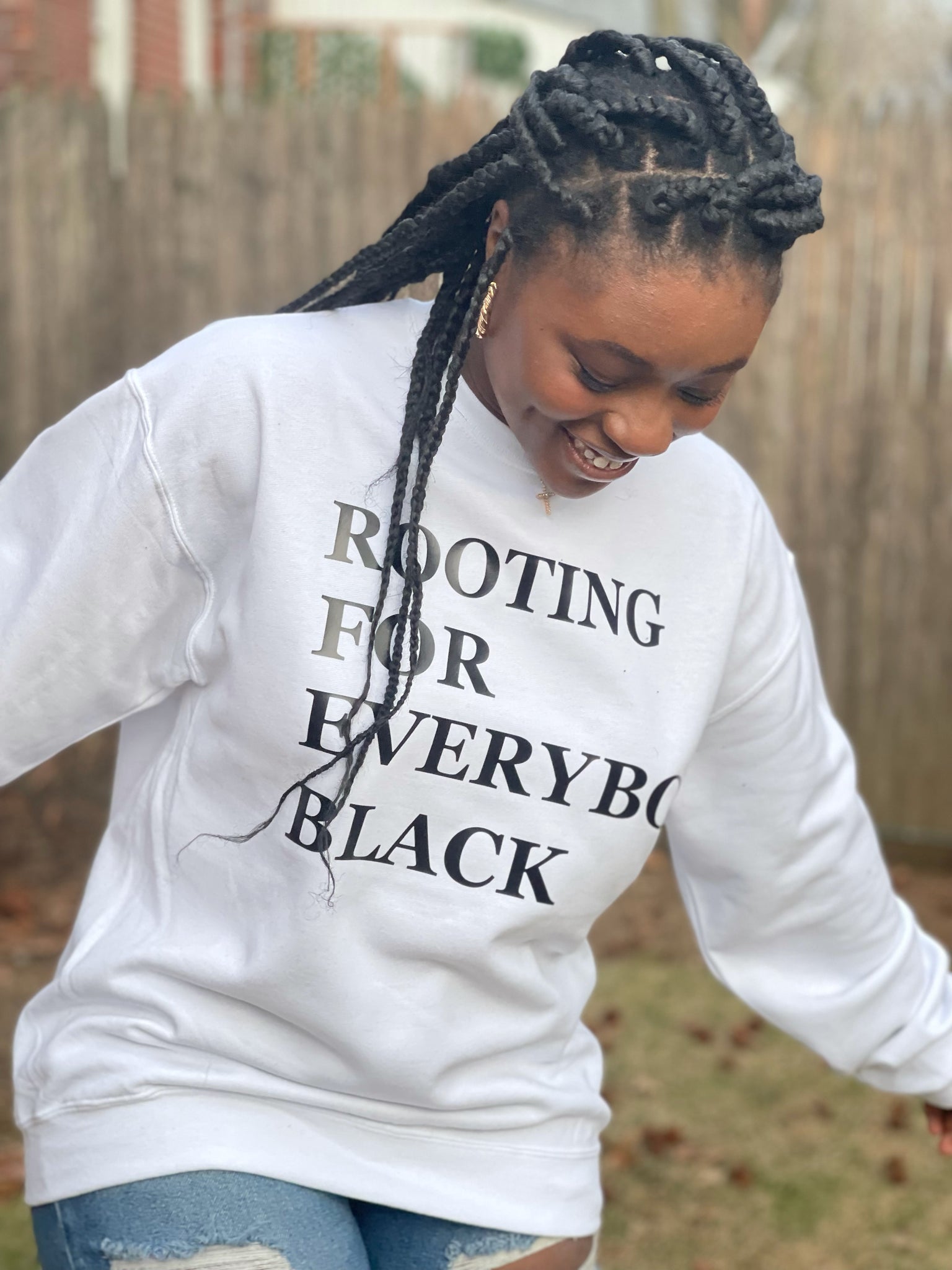 Rooting for Everybody Black - Unisex Crewneck